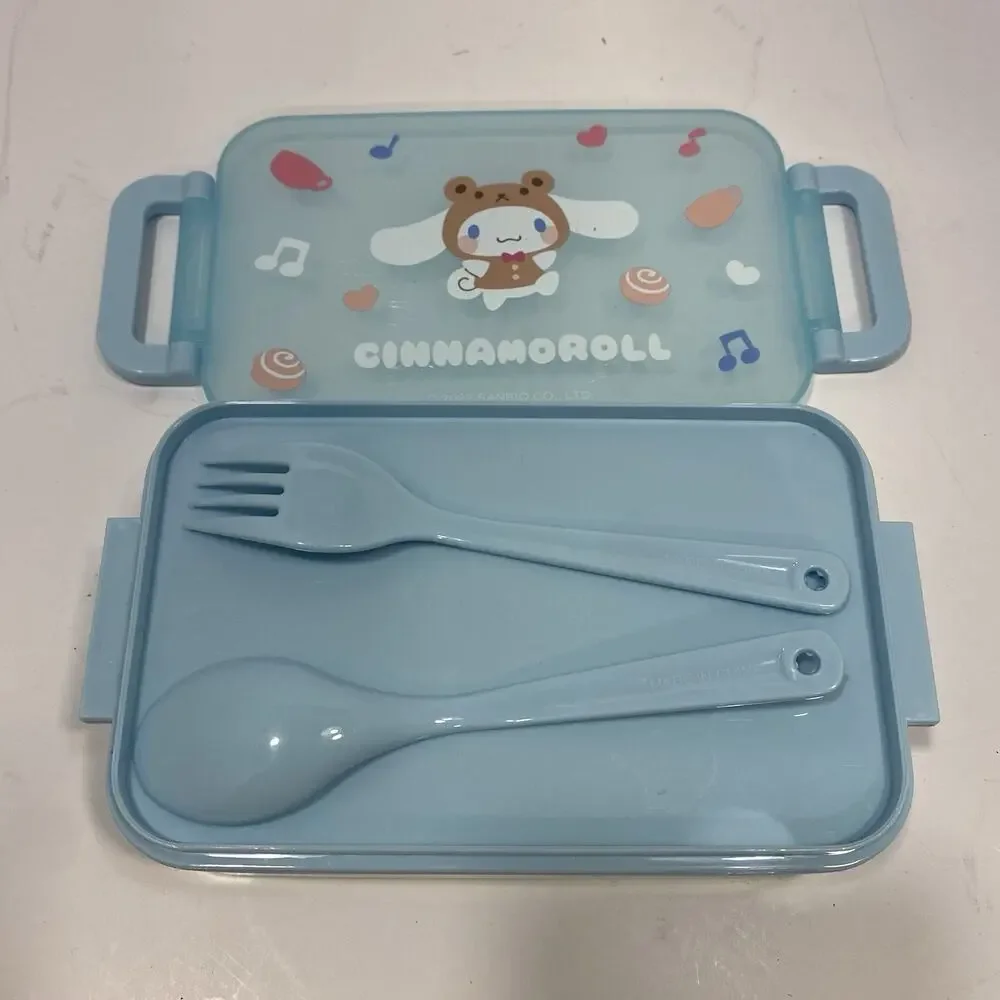 Sanrio Cinnamoroll Lunch Box Bento Container w/ Spoon & Fork 2022 Blue